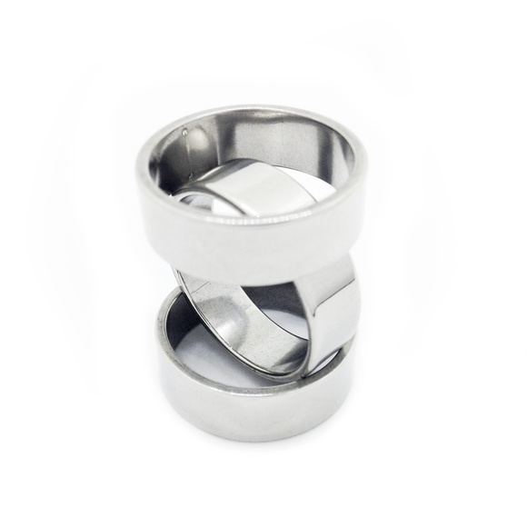 Ring Band Stainless Steel Wide Silver - Picture 3 of 8
